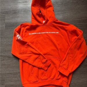 Call Her Daddy Bright Orange Hoodie with White Text